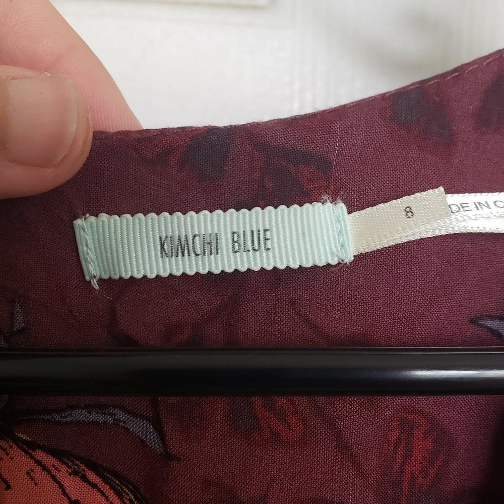 Kimchi Blue maroon faux wrap floral romper - Picture 5 of 5